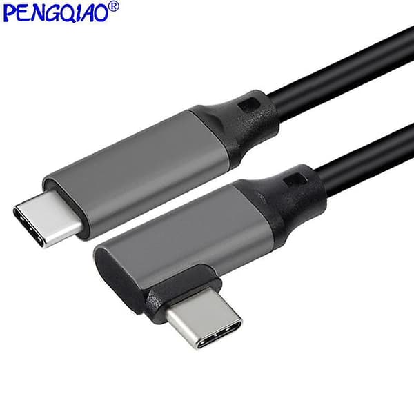 Quest 2 Link Kabel 5m Type-c Til Type-c 90 Graders Signalforsterker 5gbps Dataoverføring - Virtual Reality Headset Gaming PC Grey 2M