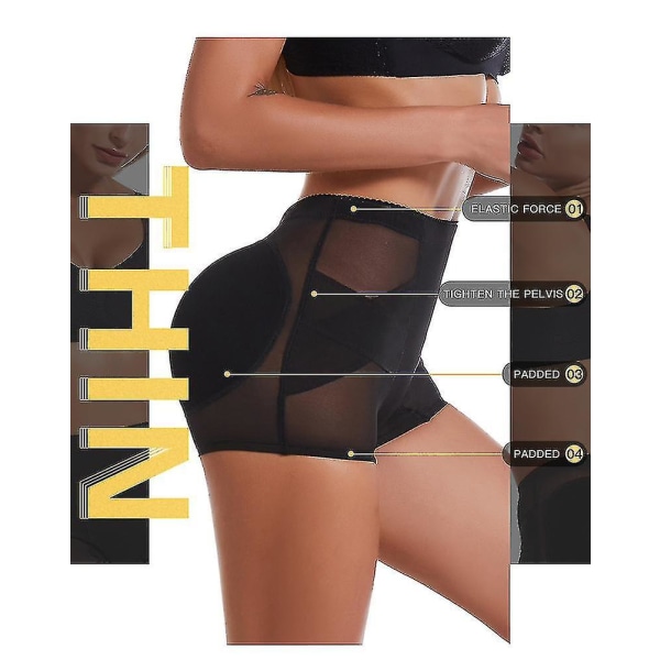 Ladies Butt Lift Panties Body Shaper Pants Hip Enhancer Panty Butt Lift Underwear Black 3XL