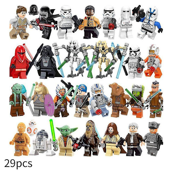 29 stk. Star Wars Minifigurer Actionfigurer Byggeklodser Legetøj til Børn