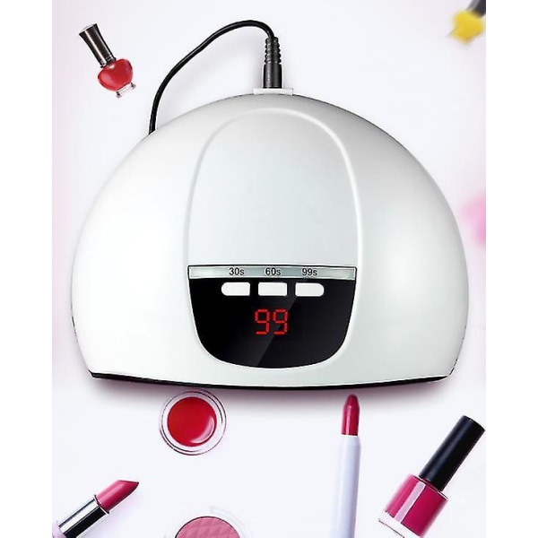 54w Nail Phototherapy Machine Uv Led Lamp Dual Light Source Induction Nail Lamp White