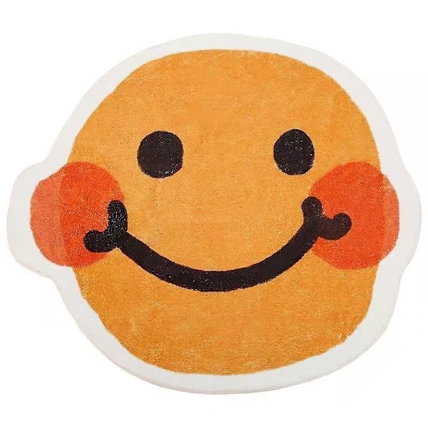 Smiley Flower Shaped Soft Non-slip Anti-drop Decorative Nordic Bathroom Door Mat Machine Washable -