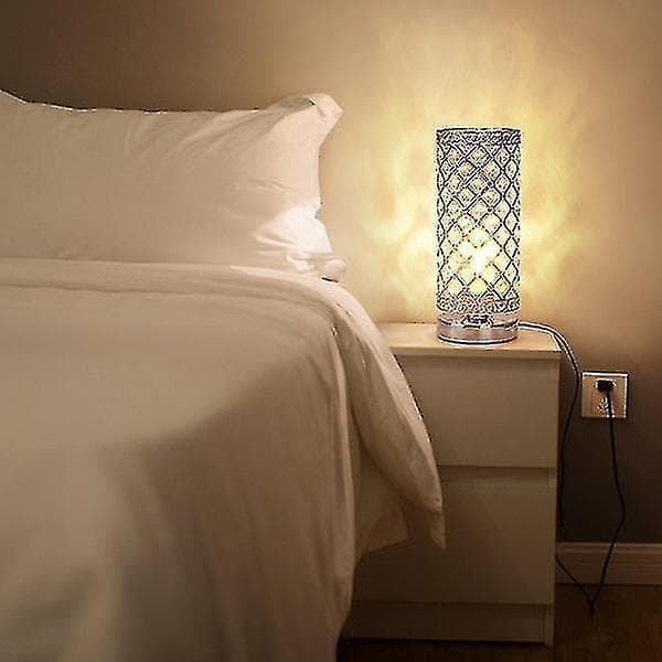 Night Lights Ambient Lighting Modern Crystal Table Lamp Sliver Bedside Desk Lamp