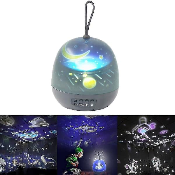 Starlight Usb Night Light Led Unicorn Atmosphere Rotating Can Change Four Models Black
