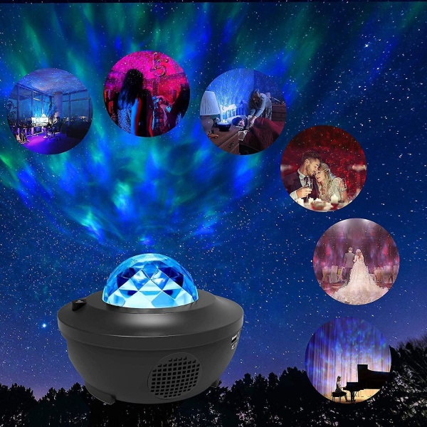 Starry Sky Projector, Led Star Projector Lamp Starry/Water Waves/Bluetooth Speaker Perfect for Party