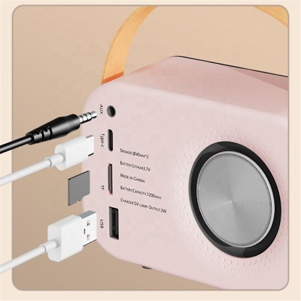 Mini Bluetooth 5.0 Langaton Klassinen Kaiutin Auto Retro Audio Ulkokäyttöön Kannettava Matka Pink