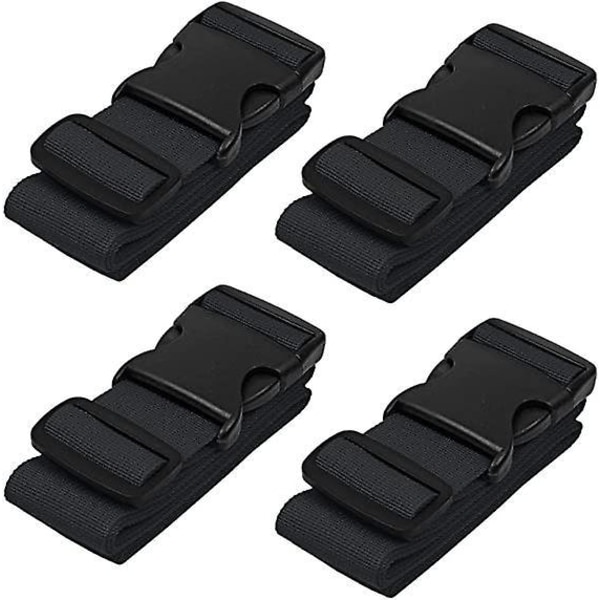 4 Pack Luggage Straps For Suitcases Strap Travel Belts Accessories Black