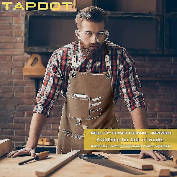 Chef Apron, Adjustable Cross Back Canvas Apron,waterdrop Resistant Multipurpose