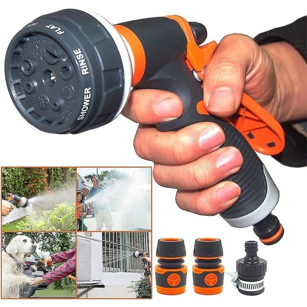 Garden Hose Nozzle,8 Adjustable Watering Patterns, Nozzles For Garden, Car Wash