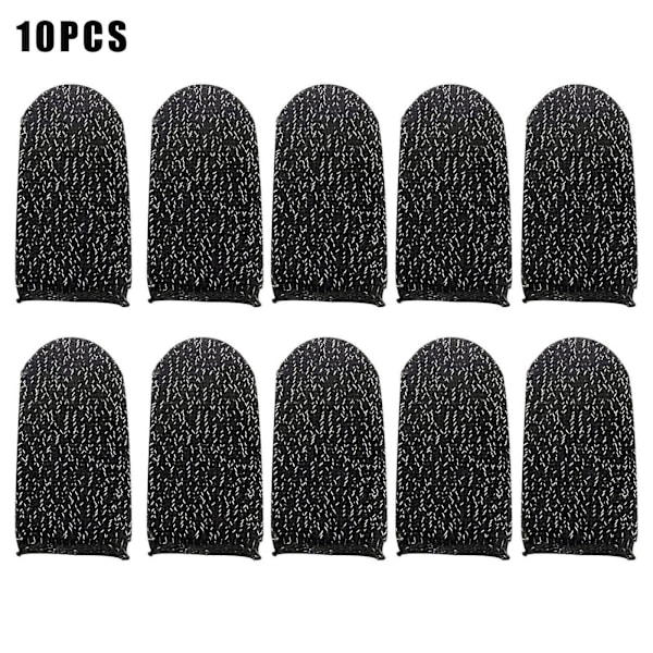10pcs Mobile Gaming Controller Finger Sleeve Non Slip Sweatproof Touching Screen Finger Cover For Black