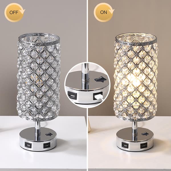 Crystal Table Desk Lamp With 2 Usb Port Desk Lamp Elegant Bedside Light Desk Light