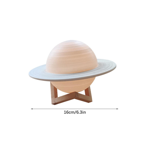 Saturn Lamp Planet Atmosphere Lamp 16 Color Remote Control Touch Sensor Lamp Usb Charging Night Light Moon Light 6.3In