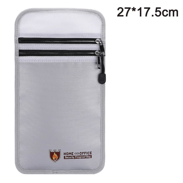 Fireproof Document Bag With Two Pockets Two Zippers,file Storage Bag