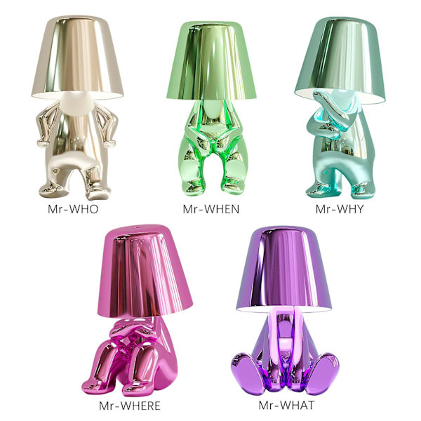 Thinker Lamp Collection Desktop Night Light Silver