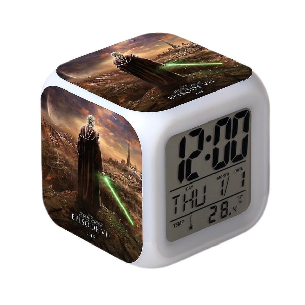 Wekity Wekity Star Wars Alarm Clock Movie The Force Awakens Led Alarm Clock Square Clock Digital Alarm Clock With Time, Temperature, Alarm, Date