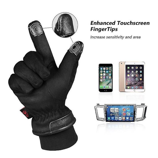 Waterproof Winter Gloves Men Women - Touchscreen Anti-slip Thermal Gif XL