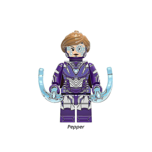 8pcs Avengers Heroes Iron Man Little Pepper Nova Thor Children Assembled Building Block Minifigure Toy