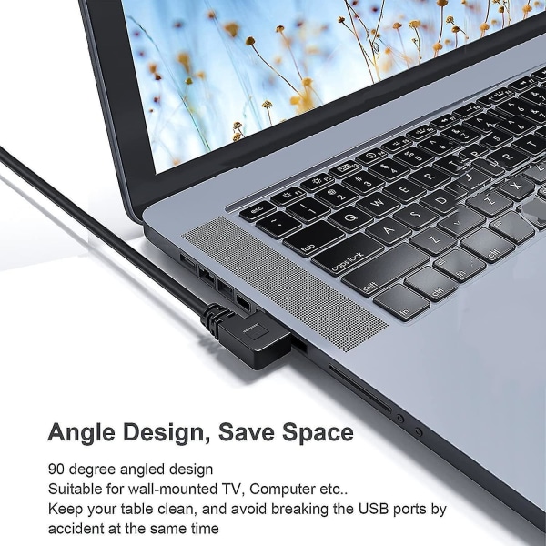 Fong 2 Pieces Of Usb 3.0 Male-to-female Extension Cable Left And Right Corners (20 Cm)