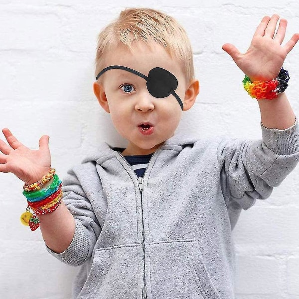 Silk Elastic Eye Patches, Pirate Eye Visor Adjustable Eye Patch, Child