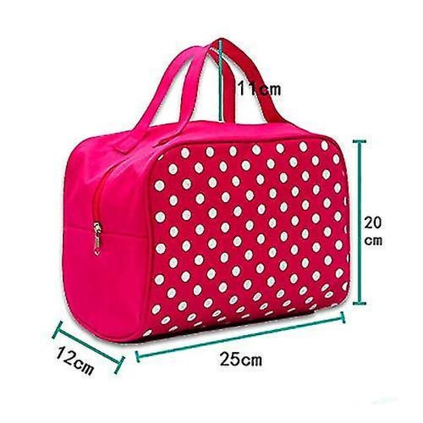 Travel Makeup Bags Oxford Cloth Black With White Dot Multifunction Portable Zipper
