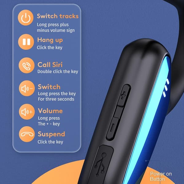 M-d8 Bluetooth-compatible Earphone Bone Conduction Ipx5 Waterproof Bt5.0 Ear Hook Wireless Stereo Headset For Sports D