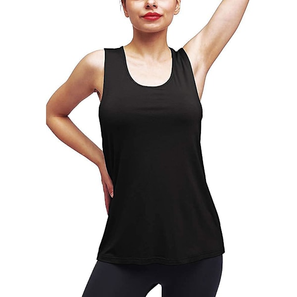 Workout Tops For Women Yoga Athletic Shirts Long Tank Tops Gym Clothes Black XX-Large