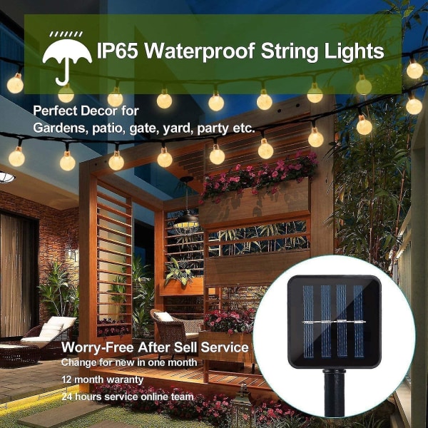 Solar Light Chain Outside, 20 Led Light Chain Waterproof For Parties