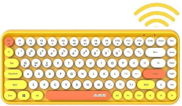 The Wireless Bluetooth Keyboard Is Mini Portable With 84 Keys, The Keyboard Is Compatible With Android, Windows, Pc, Tablet-dark, (308i-yellow)
