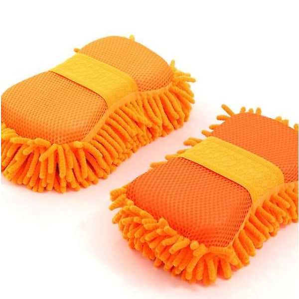 2pcs Coral Sponge Car Washer Sponge Cleaning Car Care Detailing Brushes Washing Sponge Auto Gloves Styling Cleaning Supplies Orange