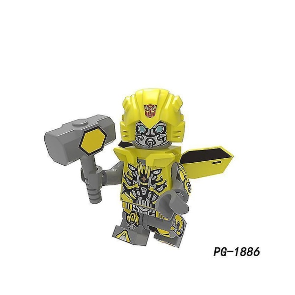 8pcs Deformed Robot Bumblebee Optimus Prime Inspector Child Puzzle Assembled Building Block Minifigure Toy