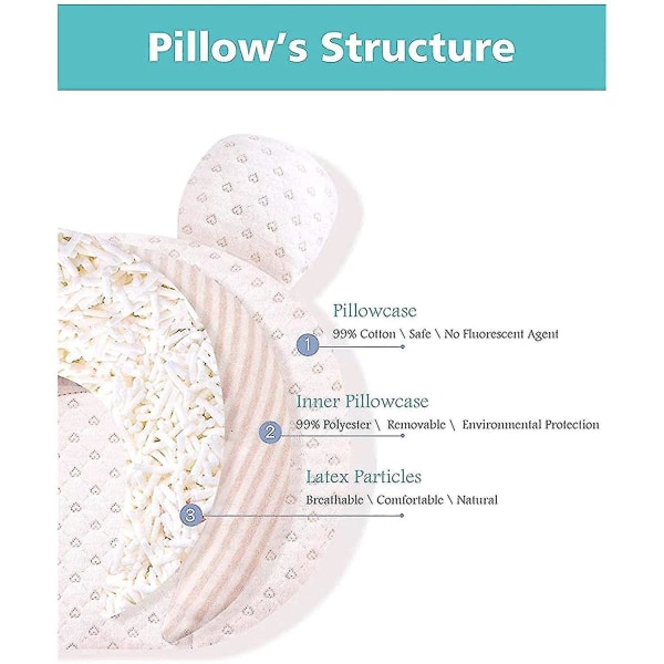 Soft Baby Nursery Pillows Unisex Newborns Head Shaping Infant Support Sleeping Head Sleep Pillows Love Latex Pillow Removable And Washable