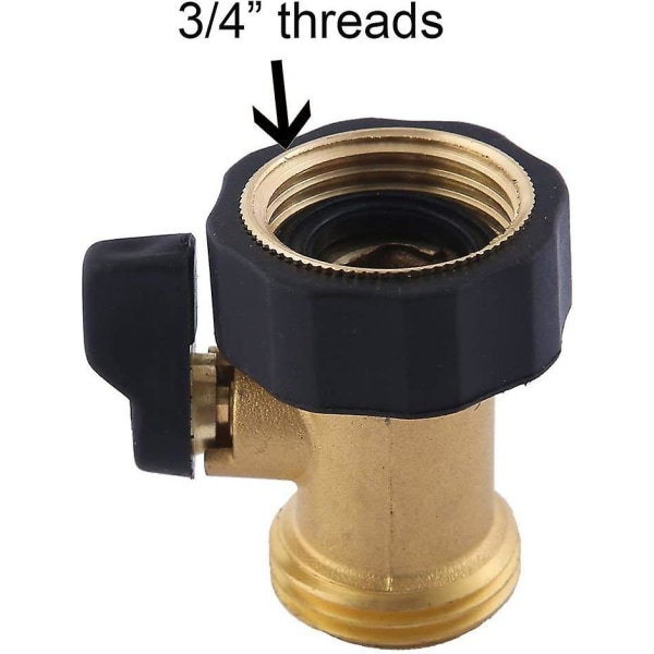 Heavy Duty Brass Shut Off Valve Garden Hose Shut Off Valve Garden Hose Connector (2pcs)