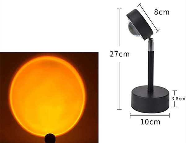 180 Degree Rotation Sunset Lamp,romantic Visual Sunset Projection Lamp,with Usb color 1