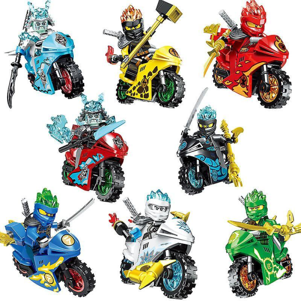 Ninja Motorcycle Assembled Building Blocks 8 Compatible Small Particle Assembly Building Blocks Toys