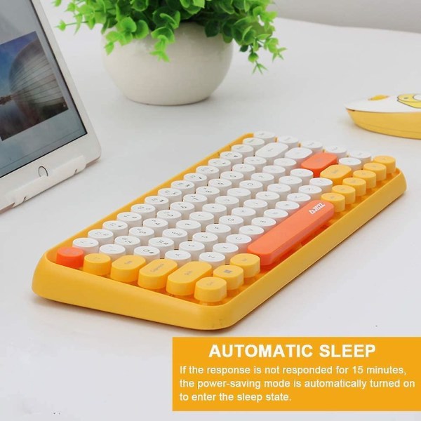 The Wireless Bluetooth Keyboard Is Mini Portable With 84 Keys, The Keyboard Is Compatible With Android, Windows, Pc, Tablet-dark, (308i-yellow)