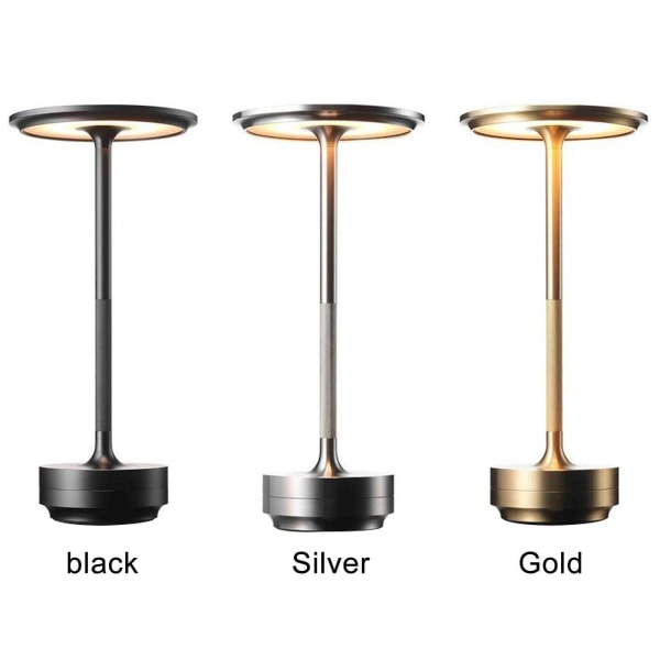 Touching Control Gatsby Crystal Lamp Rechargeable Waterproof Soft Light Metal Dimmable Cordless Desk Lamp Silver