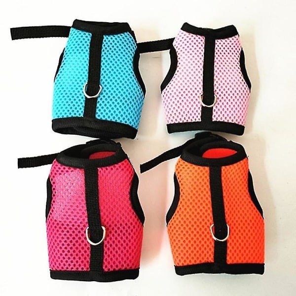 Rabbit Harnesses Vest Leashes Set Soft Mesh Harness With Leash Small Animal Guinea Pig Hamsters Light Blue L