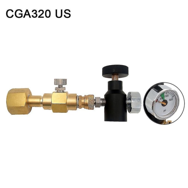 Cga320/w21.8 Soda Maker Co2 Carbonator Cylinder Tank Refill Adapter Filling Kit with Gauge W21.8