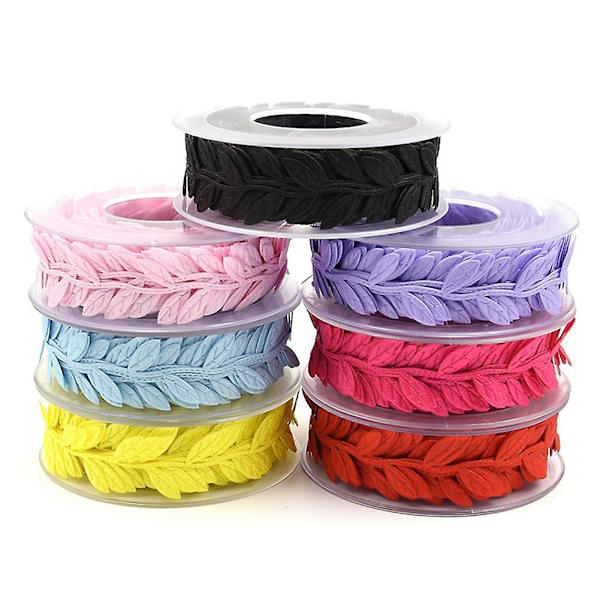 15m Leaves Ribbon Scrapbook Diy New Year Christmas Crafts Gift Wrapping Decor Red