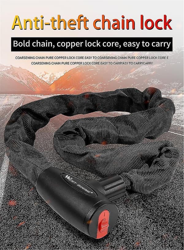 Bicycle Lock Bicycle Security Anti-theft Chain Lock With 2 Keys Key Lock 23 inches