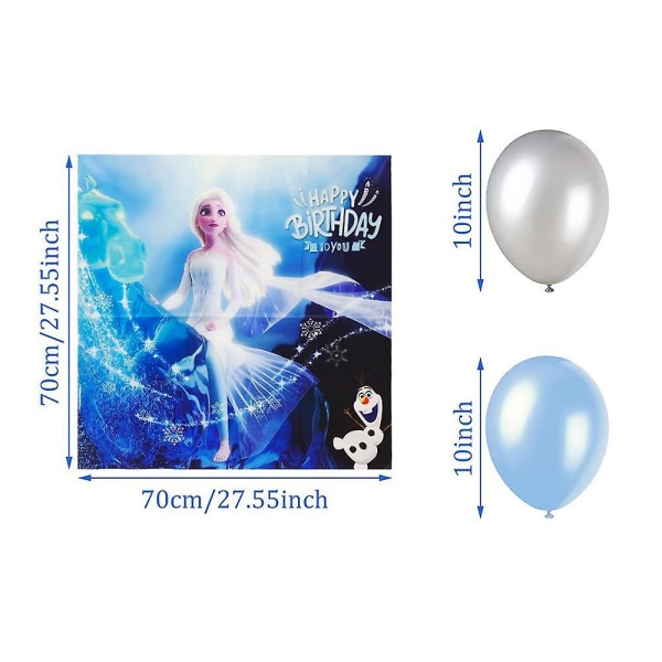 Frozen Elsa Anna Theme Poster Balloons Garland Arch Kit Kids Birthday Party Decor Supplies