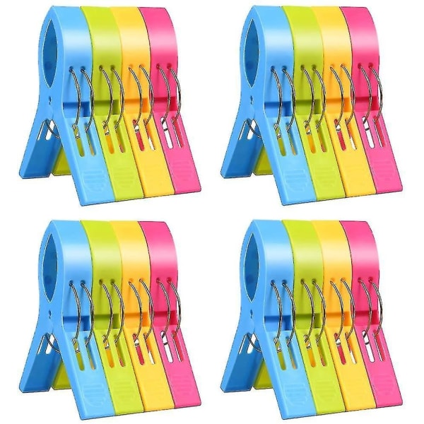 16 Pieces Large Clothespins, Towel Clips, Beach Towel Clips, Large Clip, Beach Towel Clips, Towels, Towel Clips, Windproof Clips On Beach And Sun Loun
