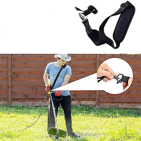 Lawn Mower Brush Cutter Trimmer Shoulder Harness Strap Adjustable Labor Saving Strap Black