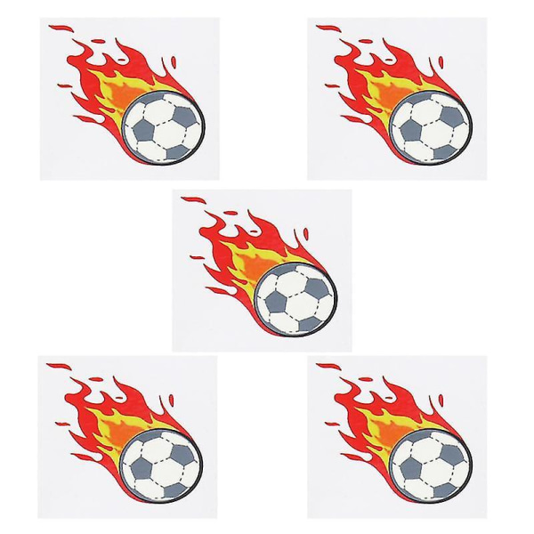 5pcs Soccer Flame Sticker Personality Temporary Sticker Body Art Decoration Decal Sticker