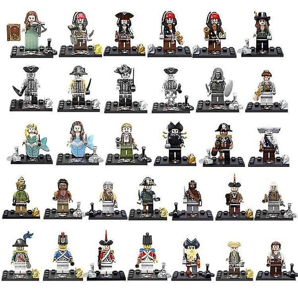 32pcs Caribbean Pirates Minifigures Compatible Toys Fit