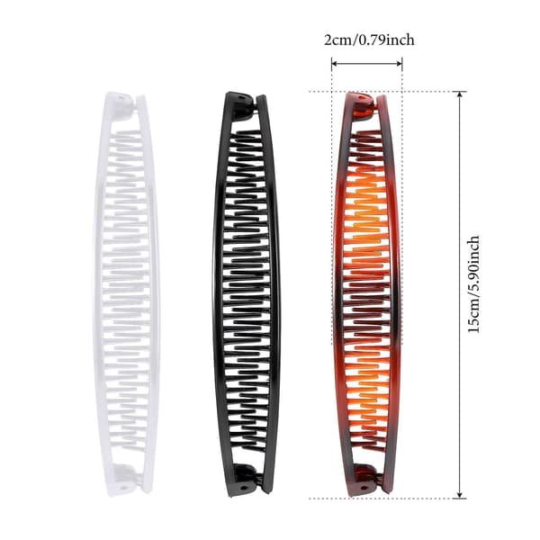 6-pack Open Combs Banana Combs Banana Clips Grip Combs Fish Hair