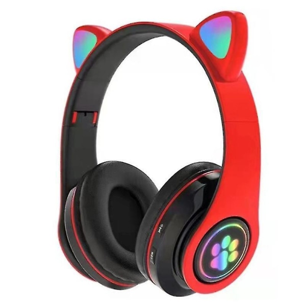 Wireless Bluetooth Headset, Cute Cat Ear Shape, Cat Ear Indepen RED