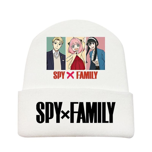 Fashion Trend Classic Winter Warm Knit Hat Beanie Cap For Children Adult Adolescents Cap New Japanese Anime Spy X Family Pattern white-B