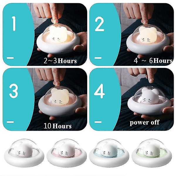 Ufo Space Mouse Led Night Light Usb Bedside Sleeping Lamp Rechargeable Green