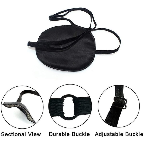 Silk Elastic Eye Patches, Pirate Eye Visor Adjustable Eye Patch, Child