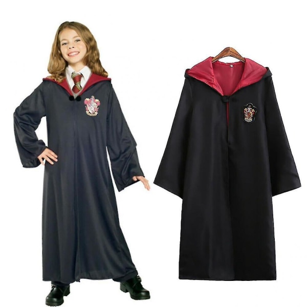 Harry Potter 6pc Set Magic Wizard Cosplay Fancy Dress Cape Cloak Costume red 145cm